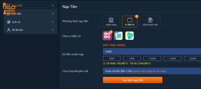 NẠP TIỀN ALO789